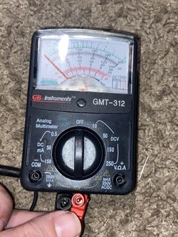 Gardner Bender GMT-312 Analog Multimeter, 5 Function, 12 Range, Tests DC Voltage, DC Current, Resistance, Continuity and Batteries 