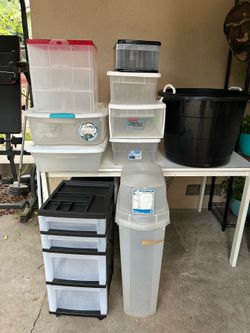 Assorted Plastic Containers For Storage