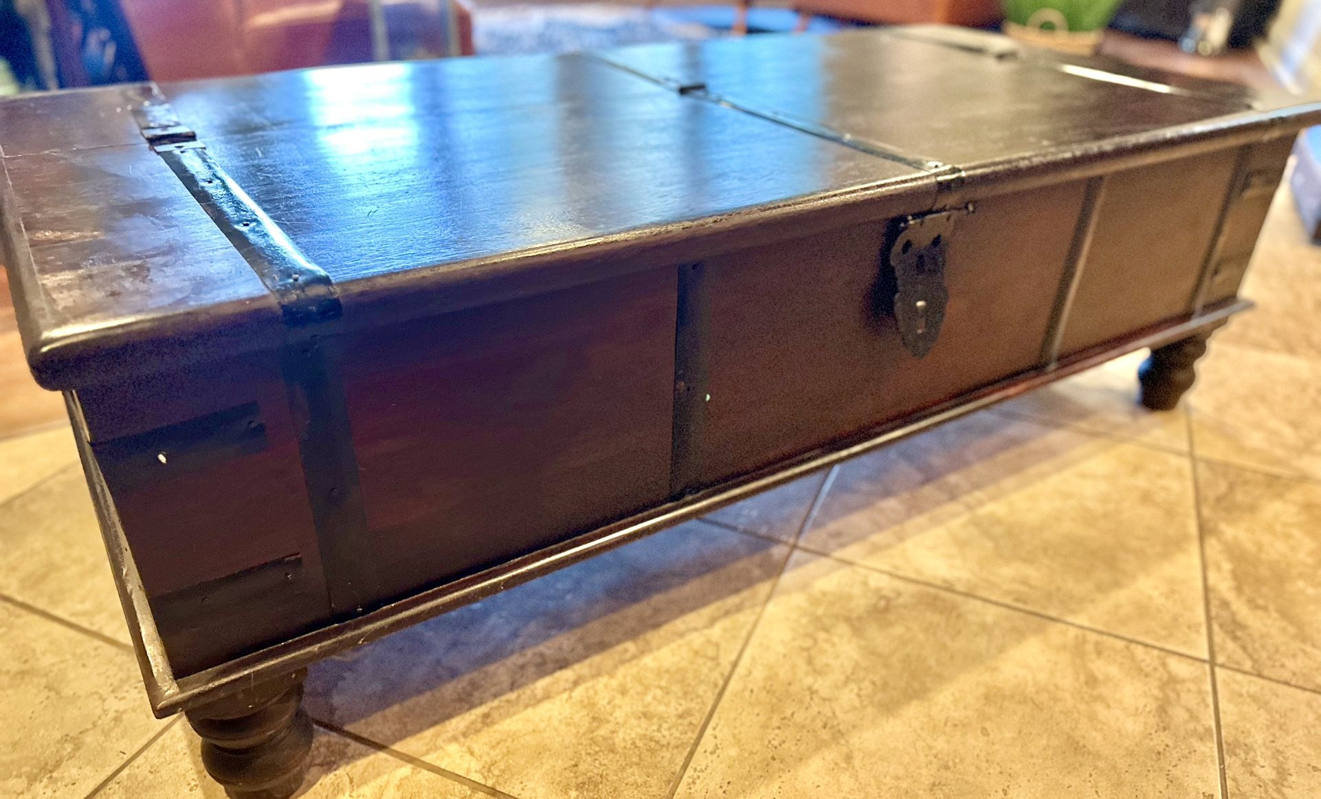 Wood Chest Coffee Table Trunk With Storage