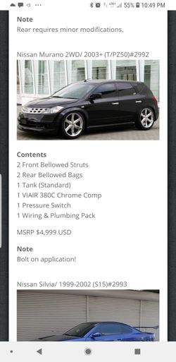 Murano lowering springs