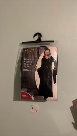 Black Velvet Hooded Robe