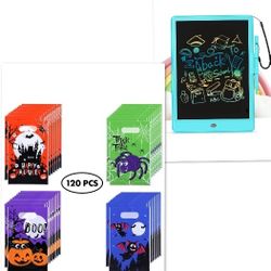 120pcs Halloween Goodie Bags, Trick or Treat Bags Party Favors Gift Bags with Handle and Writing Tablet For Your Kid, Brandnew