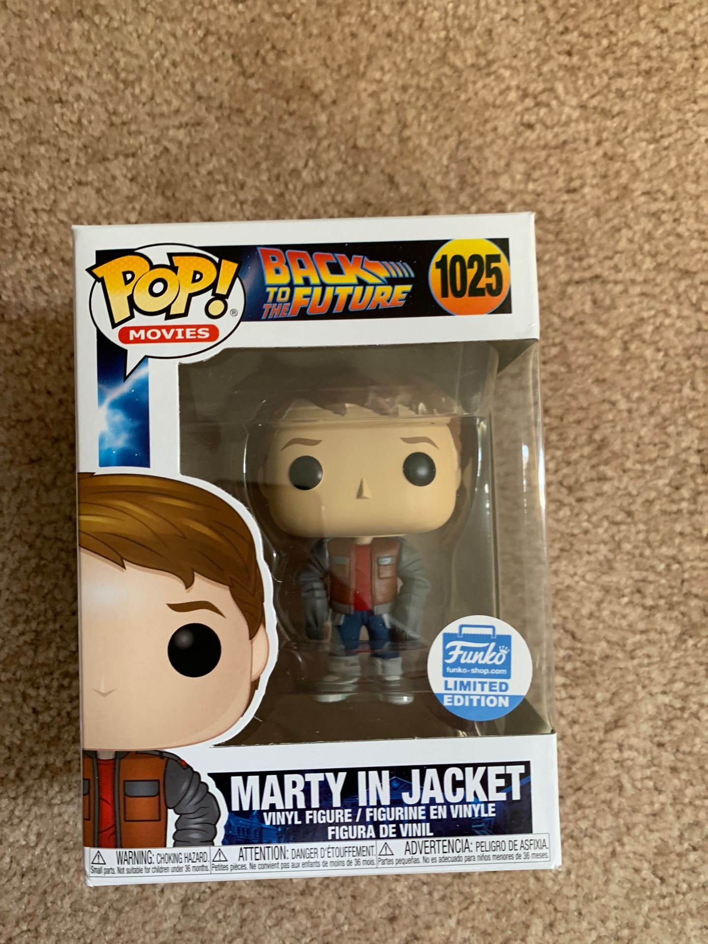 Funko Pop Back to the Future Marty in loose Jacket Funko shop Exclusive