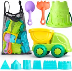 TOY LIFE BEACH TOY SET WITH TRUCK AND CASTLE MOLDS SET OF 7 PCS