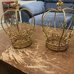 TWO Gold Crown Decor