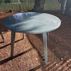 Blue Table With 4 Chairs 