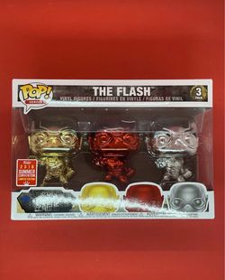 Funko Pop! Heroes The Flash Chrome 3 Pack 2018 Summer Convention Limited Edition