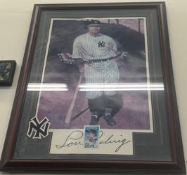 Lou gehrig Big Portrait Custom Frame New York yankees (READ DESC)