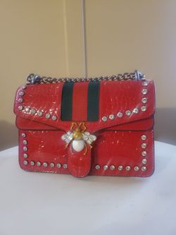 Red Snake Skin Purse
