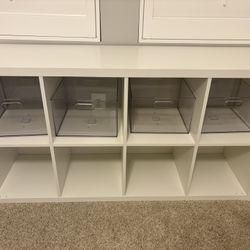 IKEA 8 Cube Storage With Clear Acrylic Bins 