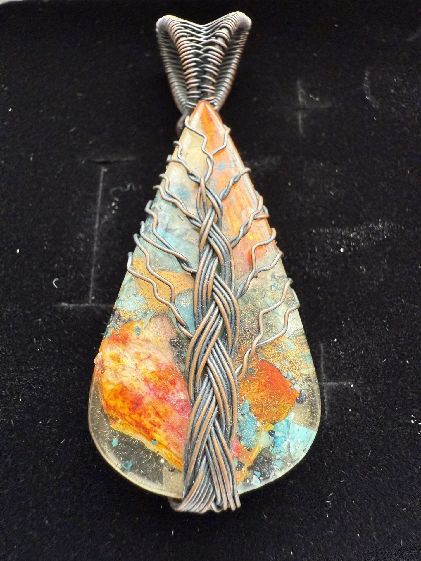 Tree of Life Stone and Wire Pendant