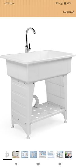 Freestanding Laundry Utility Sink with Faucet