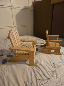 2 Unfinished Small Child or Doll Wood Chairs $25 OBO