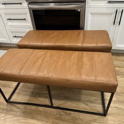 Faux leather entry or dining benches