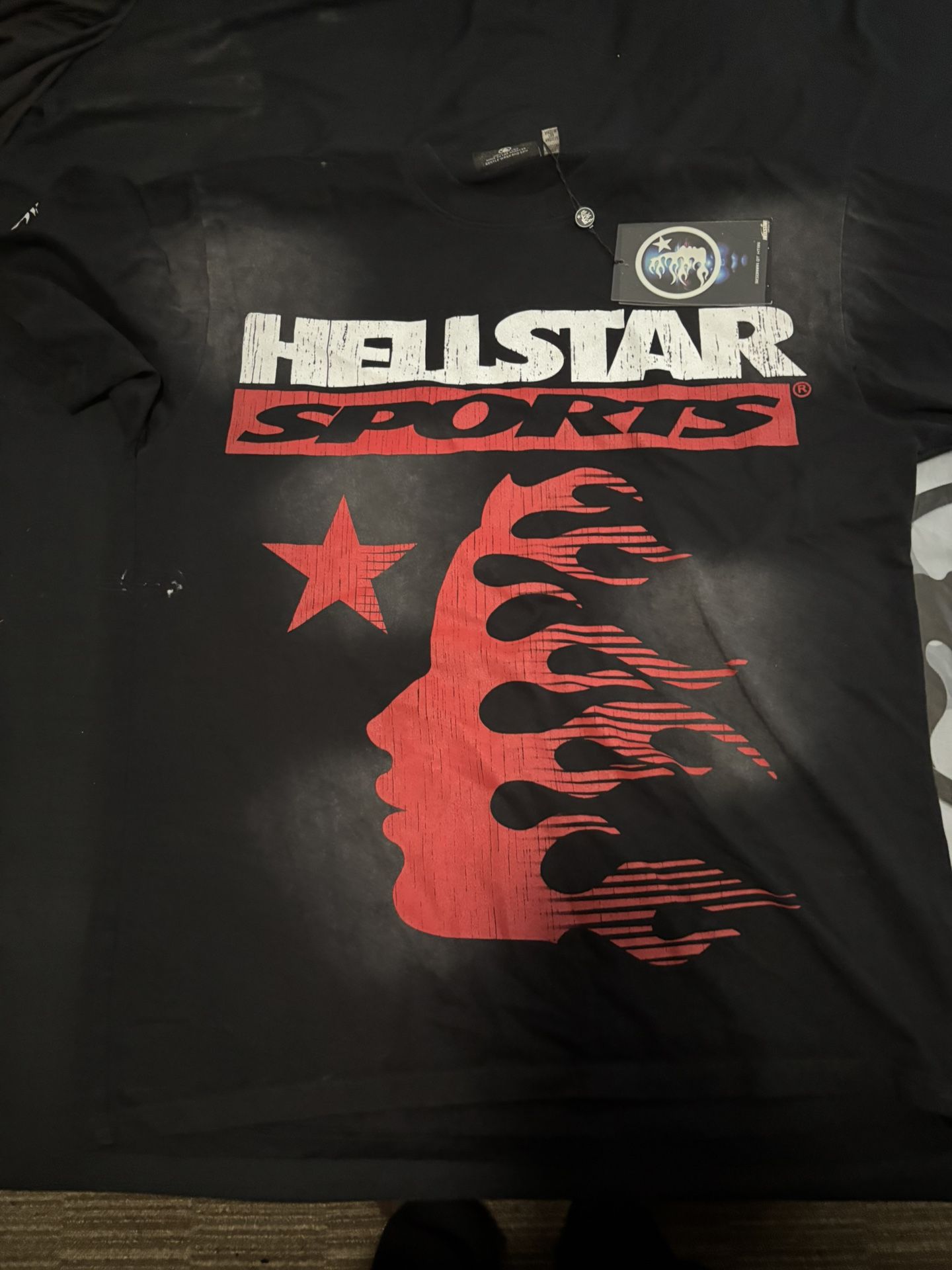 Hellstar Sports Black & Red Cotton T Shirt