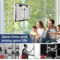 Window Cleaner Robot, W11 Smart Window Cleaning with Dual Water Spray, Remote Control Robot Window Washer for Windows/Tiles/Glass Door(White)