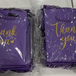 Mini Purple Thank you Gift bags With handle 