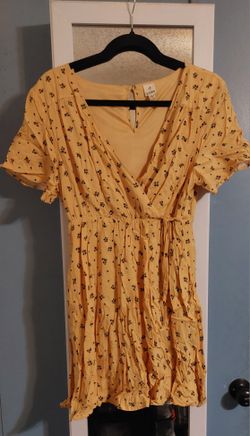 Yellow Floral Mini Dress