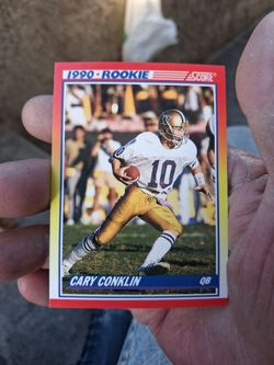 Vintage 1990 Score Football Cary Conklin #645  Rookie Card (Washington Huskies/QB). Near Mint/Mint Condition