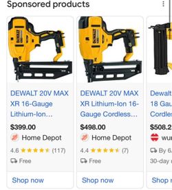 DeWalt 16 gauge nailer