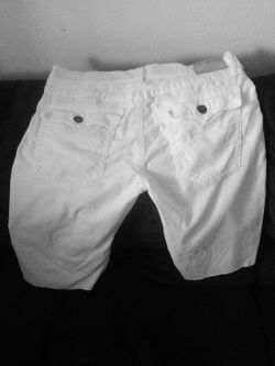White True Religion Jean Shorts