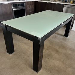 Modern Glass Dining Table – Great Condition (71” x 36”)