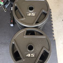 Olympic Weight Plates (2x45Lbs) for $65 Firm