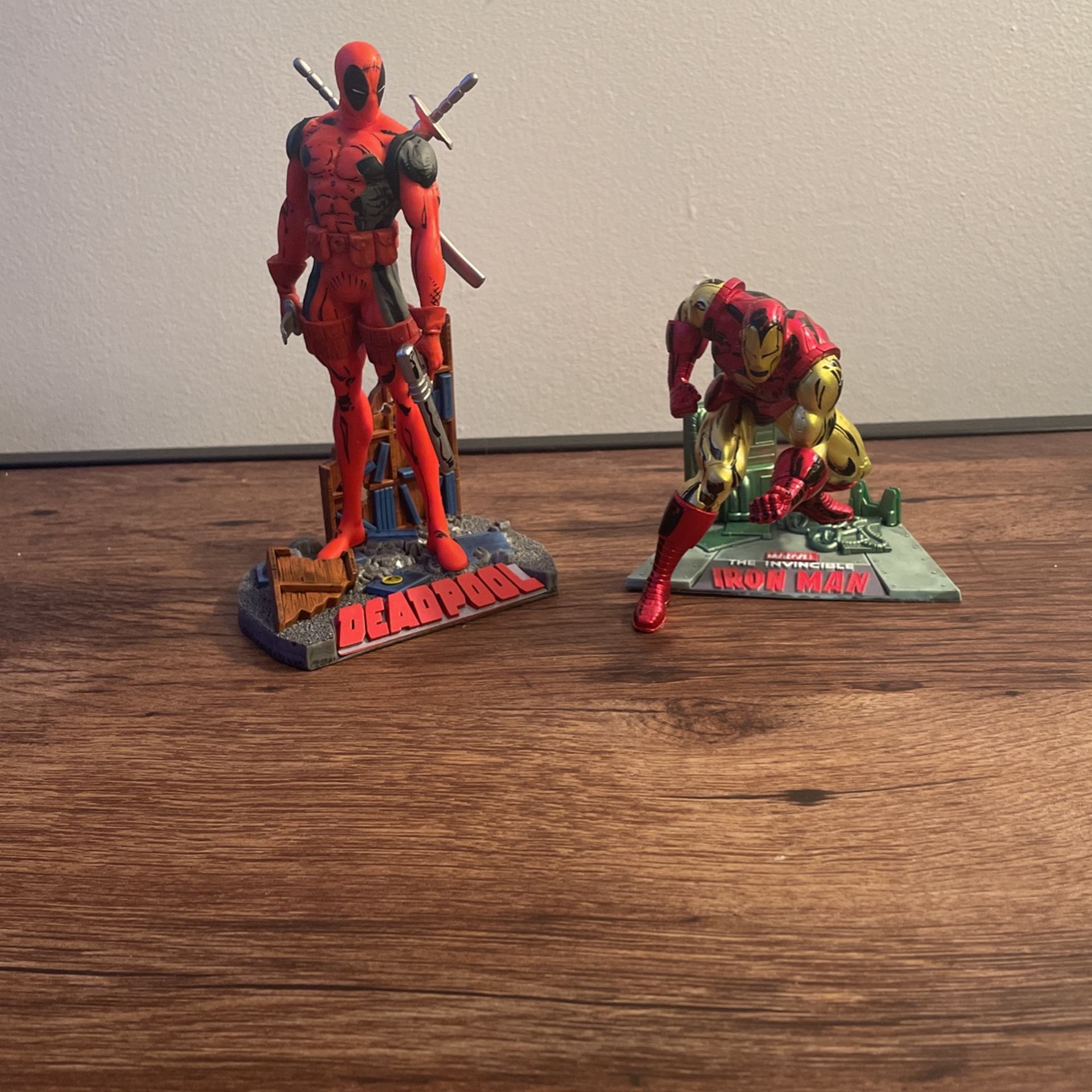 Deadpool And Iron-Man McFarlane Toys Statue Bundle