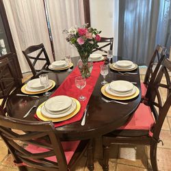 Wooden Dining Table And 6 Chairs 