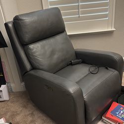 Gray leather La-Z-Boy chair