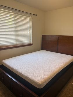 Queen Bed Frame with Storage and Headboard
