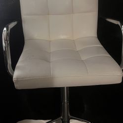 White Leather Stool