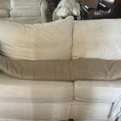 Two Pottery Barn Couches And Chair