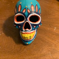 Halloween Light Up Ceramic Sugar Skull 