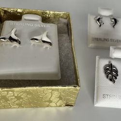3 Pair Of New Stud Earrings Ocean Tropical Island Themed Set