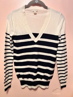 J.Crew XS Striped V-Neck Sweater