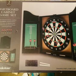 Brookstone Dartboard Cabinet Game Set