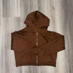Brown Crop Hoodie