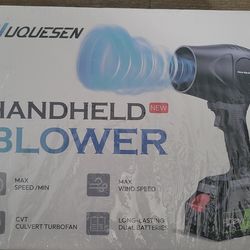 Cordless Leaf Blower - 21V Electric Handheld Leaf Blower with 2×4.0Ah Batteries & Fast Charger - Lightweight for Patio, Lawn, Yard, Deck Cleaning