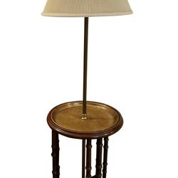 Vintage Brass Sides Table Floor Lamp 