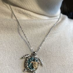 Fashion jewelry necklace baby turtle on mother’s back