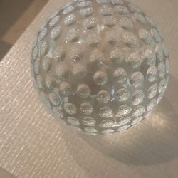 Golf ball glass paperweight