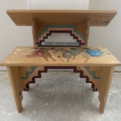 Southwestern Bench And Wall Shelf