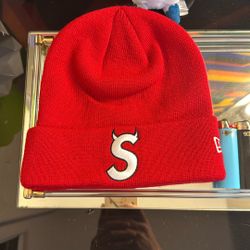 Supreme S Logo Beanie In Red Brand New Unworn. 