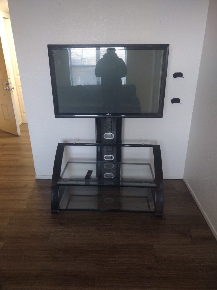 46" Tv And Glass Stand.