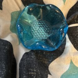 Fenton Candle Holder Turquoise Blue 