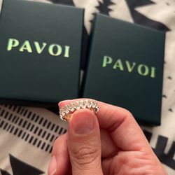 14 K White Gold Plated Cubic Zirconia