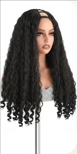 Curly V Part Wig-Synthetic