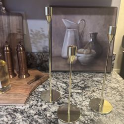 Gold Set Tapered Candle Holders