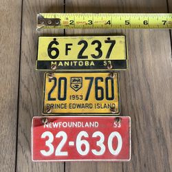 Vintage 1953 Wheaties Mini Bike Canadian Province License Plates 